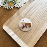 スイーツとくまの刺繍ブローチ