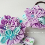 ママとお揃い＊紫陽花色アクセサリー＊ベビークリップ＊つまみ細工