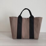 トートバッグL 横マチ マッドブラウン×ブラック  倉敷帆布