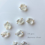 ◎8月新作◎【10pcs aurora clear #48-34】オーロラクリアビーズチャーム　/オーロラ/ビーズ/ニュアンス/変形/クリア/ちゅるん/夏/アクリル/チャーム