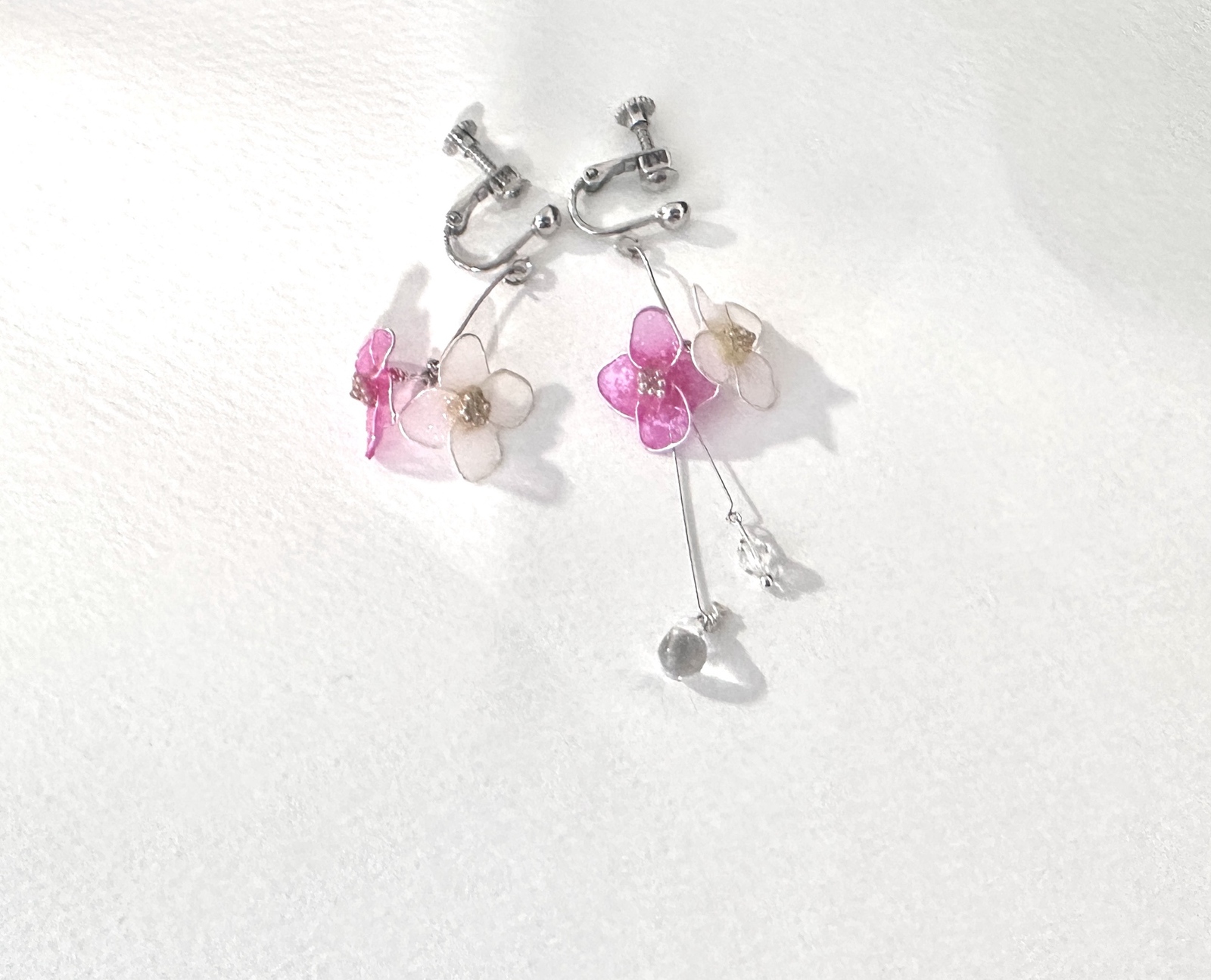 五月雨と花　イヤリング