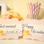 【☆Wedding☆4本セット☆】ストライプ☆フラワー☆フォトプロップス 015