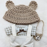 ちびぬい服　ハンドメイド♪  服上下とクマの帽子とかばんの4点セット