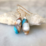 【SALE！現品】14kgf✳︎オイスターカッパーターコイズのペアシェイプピアス/イヤリング