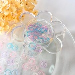 【30g】【ミックスカラー】オーロラクリア　アクリル　リングパーツ　スペーサー　フレーム　デコパーツ　ハンドメイド　DIY