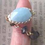 イヤーカフ☆アクアマリン大粒＆アイオライトGOLDハンドメイド