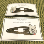 カラフルしろくまのノンホールピアス