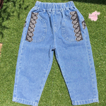 ☆キッズパンツ☆ わんちゃんかわいいデニムパンツ　110㎝