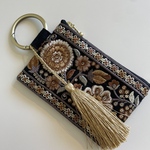 再3)刺繍リボン カラビナ付きポーチ