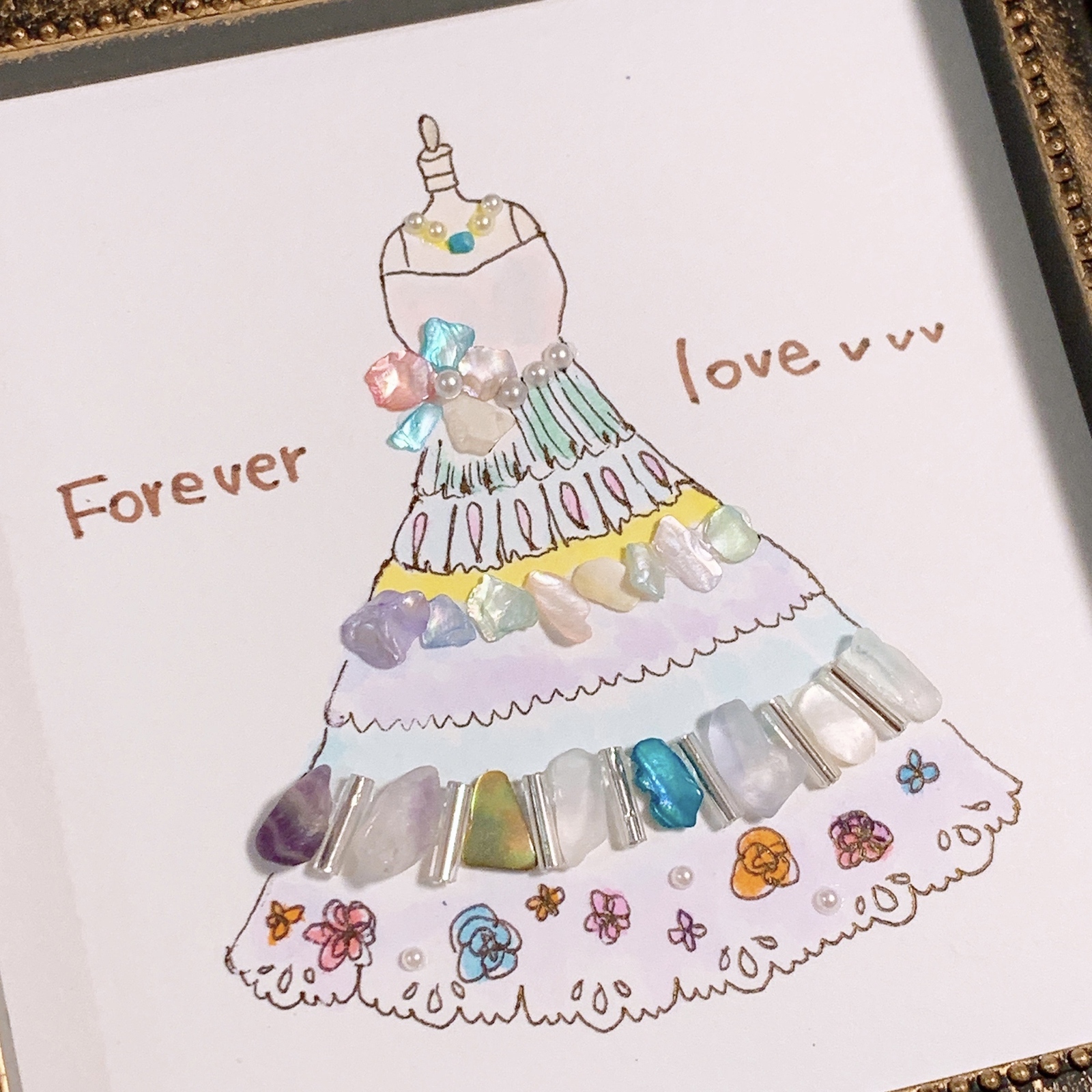 シーグラスアート　♡妖精のすずらんドレス♡ シーグラスアート ♡妖精のすずらんドレス