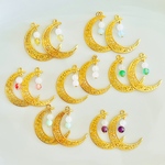 天然石 *girls on the moon*🌜 翡翠 ムーン カラフル 月 ピアス 