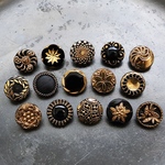 No.814 西ドイツ 13mm ヴィンテージ ガラスボタン 15個セット ハンドメイド ヨーロッパ 一点物 蚤の市 古いボタン ボタンピアス ボタンイヤリング ボタンアクセサリー 