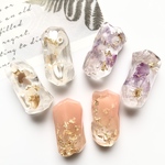 【送料無料】鉱石パーツ　6個セット　ハンドメイド　レジンパーツ　アクセサリーパーツ　貼り付け　不規則　ドライフラワー　シェル　マーブル