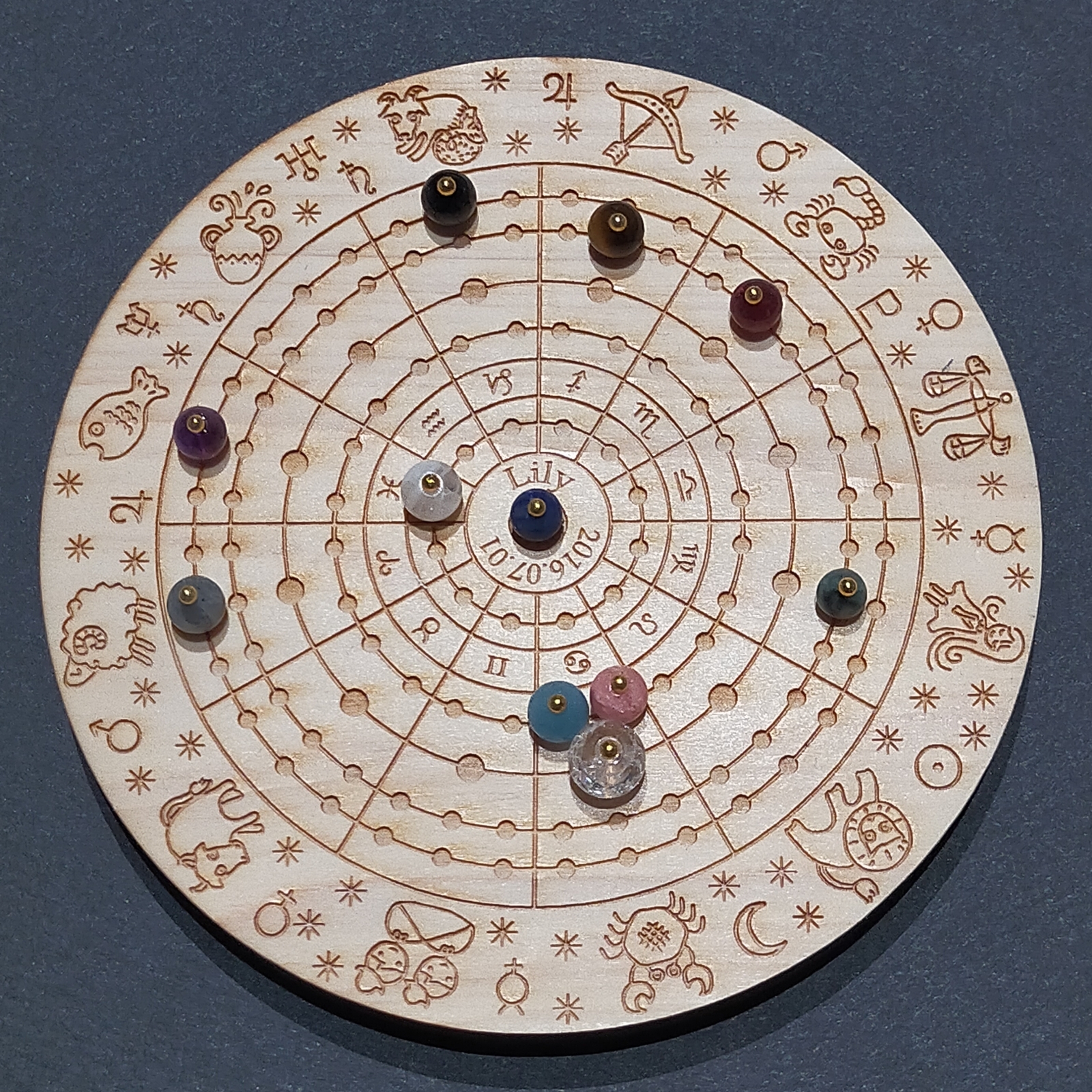 オーダーメイド／天然石のホロスコープ盤110mm - 小鳥工房