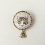 うちの子刺繍ブローチ