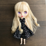 【8月6日（日）21時販売予定】ドットワンピース黒〈パールネックレス〉ブライスアウトフィット