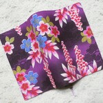 ブックカバー・文庫　*藤の花&桜の花* 和柄