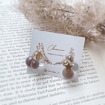 新作*球体 ×星×アシンメトリー レジン イヤリング ピアス アクセサリー 