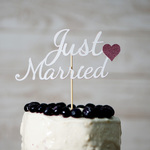 "Just ♡ Married" ケーキトッパー (ウェディング)2