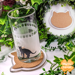 猫型 コースター ガラス 風 L ネコースター ネコ 猫 アクリル コルク  かわいい おしゃれ 画像 made in  japan kawaii cat coaster Large 2-1 NO.1