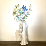＊ワイヤーリーフオブジェ＊　イエローブルー　ウォールアート