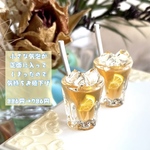 350 ＊カットレモン入りのアイスティー　2個セット＊　ミニチュア　ドリンク　スイーツ　シルバニアファミリー　ドールハウス　レジン
