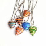 glass art necklace  ⌘ ガラスアクセサリー 透明 ネックレス ガラス クリア ハート