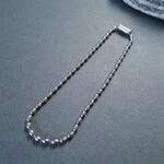 [1pcs] オールステンレス製 楕円 チェーン ブレスレット シルバー  金属アレルギー対応