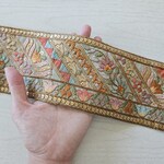 〖50cm〗インド刺繍リボン  <商品No.549 グリーン>