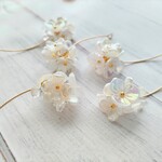 6個 ★シャンデリアチャーム　アクリルAB加工フラワー
