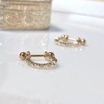 2way 華奢でかわいい 普段使いにも ストレートバーベル シールドピアス ゴールド 高級感 ボディピアス 軟骨 ロブ ヘリックス 20G 片耳