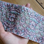 1mカット済【インド刺繍リボン】シルク　刺繍　リボン　りぼん   【ピンク】