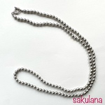 【再販】 小さいパール(6㎜)のロングネックレス シルバー