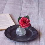 ◆粘土のお花◆　薔薇　一輪（赤）　フラットボトル・・・B851