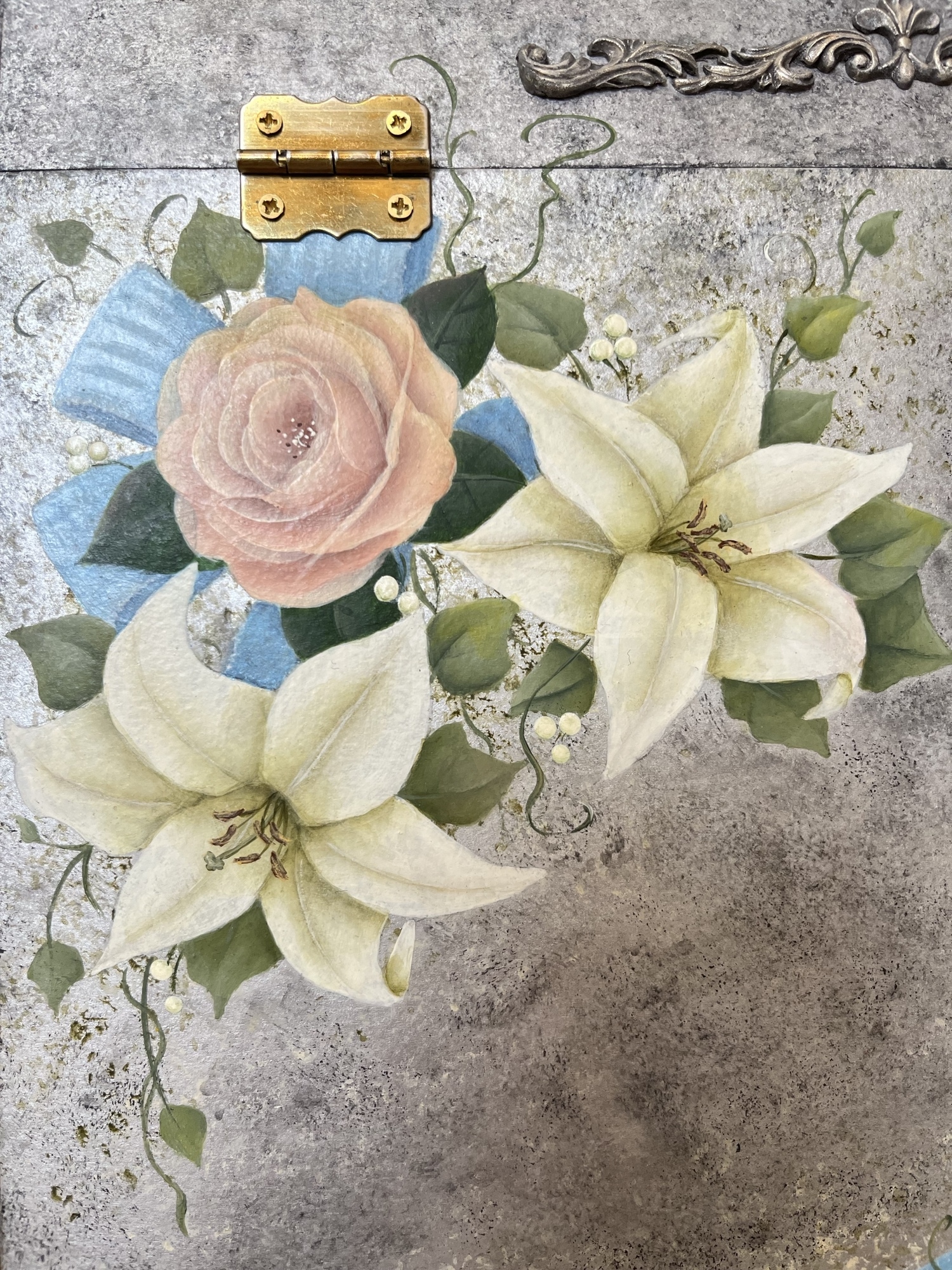 模型手描きトールペイント多目的ボックス トールペイントのセクレタリーボックス - AT-MIEUX'S GALLERY