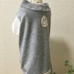 値下げ品U／Shiho《Mサイズ現品限り／防蚊加工》レースの袖付きＴシャツ犬服