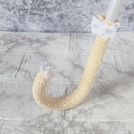 5cm用 傘の持ち手カバー　傘のグリップカバー　コットン　アイボリー　花モチーフ　手編み　ハンドメイド