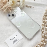 虹色に輝く.。✴︎オーロラのシャボン玉がふんわり飛んでいるiPhoneケース　スマホケース　水たまり　水滴　オプション　名入れ　イニシャル　記念日　文字入れ　スマホスショルダーストラップ　春　夏