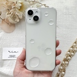 水滴　iPhoneケース　スマホケース　しずく　濡れ　氷　溶けかけ　クリア　ぷっくり　透明　水たまり　バブル　ニュアンス　クリアカバー　ハードケース　うるツヤ　ちゅるん　韓国　受注生産　オーダー