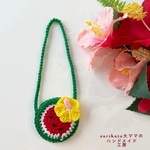 🍉スイカとハイビスカスのポシェット🌺