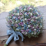 (40cm)  あふれる小花のカラフルスワッグ/ドライフラワー