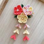 ちりめん つまみ細工 ベビークリップ　七五三  ヘアアクセサリー  髪飾り   お食い初め ひな祭り 浴衣 和装   初節句 お宮参り 夏祭り ひなまつり