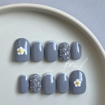 ネイルチップ　お花ネイル　キルティングネイル