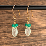 【SALE】プレナイト(グリーンオニキス)のピアス