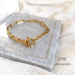【EIMI】金属アレルギー対応ブレスレット 大きめチェーン❊ゴールド（サージカルステンレス）