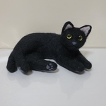 羊毛フェルト   黒猫ちゃん(くつろぎ)