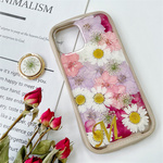 iFace風押し花スマホケース、紫陽花、iPhone全機種対応、ストラップホルダ一、手帳型、iPhone14、iPhone14Pro、iPhone14plus、iPhone13、iPhone12