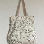 【再々販】ぽってりトートバッグ＊シュールなねこさん