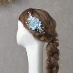 ネモフィラ小枝ビジュ　ブルー　袴　袴　卒業式　振袖　和装　ヘアドレス　ヘアパーツ　ブライダル　ドライフラワーフラワ　ウェディング