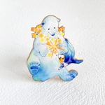 星としろくま ブローチ